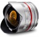 Samyang 8mm F2.8 Fish-eye silver lens for Samsung NX