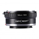 K&F Concept Objektiv Adapterring für Nikon Mount Objektive auf Sony-E