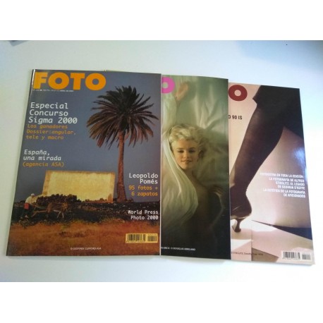 Lote 3 revistas FOTO año 2001 (nº 220, 221 y 222 )