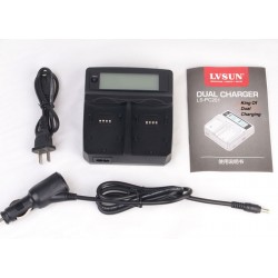 LVSUN Professional Duo LCD Charger for Olympus CBLH-1