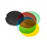 Quadralite Reporter Color Gel Pack & Reflector Grid