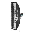 Ventana 30x120cm de luz difusora Quadralite Softbox  con rejilla